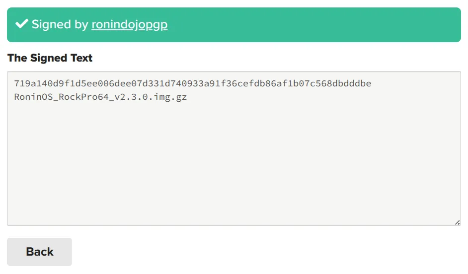 Keybase successful verification